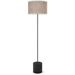 Artie Floor Lamp - Ebony Stained Veneer / Woven Crosshatch