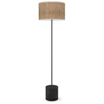 Artie Floor Lamp - Ebony Stained Veneer / Woven Linear Bamboo