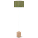 Artie Floor Lamp - Natural Veneer / Woven Green Bamboo