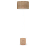 Artie Floor Lamp - Natural Veneer / Woven Linear Bamboo