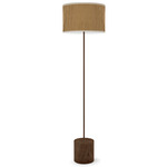 Artie Floor Lamp - Walnut Stained Veneer / Woven Bamboo