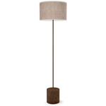 Artie Floor Lamp - Walnut Stained Veneer / Woven Crosshatch