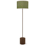 Artie Floor Lamp - Walnut Stained Veneer / Woven Green Bamboo