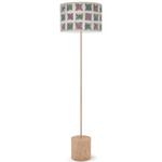 Ace Floor Lamp - Natural Veneer / Burgundy / Green Squares