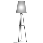 Anthony Floor Lamp - Black / Linen Grey