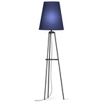 Anthony Floor Lamp - Black / Linen Navy