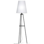 Anthony Floor Lamp - Black / Linen White