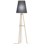 Anthony Floor Lamp - Brass / Linen Black