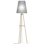 Anthony Floor Lamp - Brass / Linen Grey