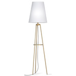 Anthony Floor Lamp - Brass / Linen White