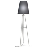 Anthony Floor Lamp - Silver / Linen Black