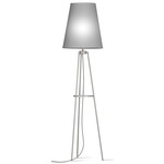 Anthony Floor Lamp - Silver / Linen Grey