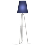 Anthony Floor Lamp - Silver / Linen Navy