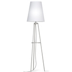 Anthony Floor Lamp - Silver / Linen White