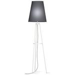 Anthony Floor Lamp - White / Linen Black