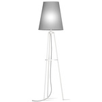 Anthony Floor Lamp - White / Linen Grey