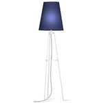Anthony Floor Lamp - White / Linen Navy