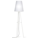 Anthony Floor Lamp - White / Linen White