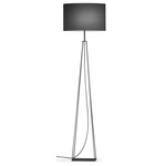 Tower Floor Lamp - Black / Linen Black