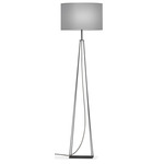 Tower Floor Lamp - Black / Linen Grey