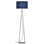 Tower Floor Lamp - Black / Linen Navy
