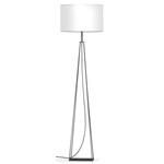 Tower Floor Lamp - Black / Linen White