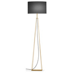 Tower Floor Lamp - Brass / Linen Black