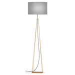 Tower Floor Lamp - Brass / Linen Grey