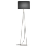 Tower Floor Lamp - Silver / Linen Black