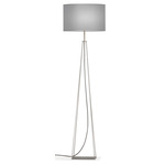 Tower Floor Lamp - Silver / Linen Grey