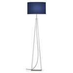 Tower Floor Lamp - Silver / Linen Navy