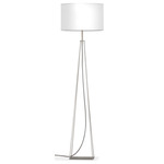 Tower Floor Lamp - Silver / Linen White