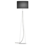 Tower Floor Lamp - White / Linen Black
