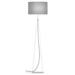 Tower Floor Lamp - White / Linen Grey