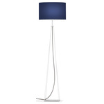 Tower Floor Lamp - White / Linen Navy