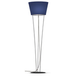 Nelson Floor Lamp - Black / Linen Navy