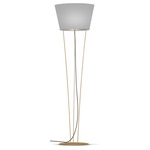 Nelson Floor Lamp - Brass / Linen Grey