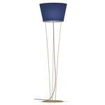 Nelson Floor Lamp - Brass / Linen Navy