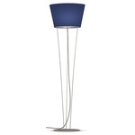 Nelson Floor Lamp - Silver / Linen Navy