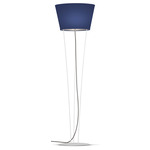 Nelson Floor Lamp - White / Linen Navy
