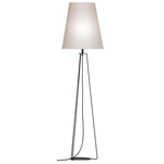 Ava Floor Lamp - Black / Linen Oatmeal