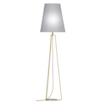 Ava Floor Lamp - Brass / Linen Grey