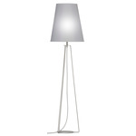 Ava Floor Lamp - Silver / Linen Grey