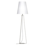 Ava Floor Lamp - Silver / Linen White