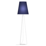 Ava Floor Lamp - White / Linen Navy