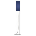 Ling Floor Lamp - Black / Linen Navy