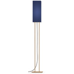 Ling Floor Lamp - Brass / Linen Navy