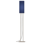 Ling Floor Lamp - Silver / Linen Navy