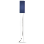 Ling Floor Lamp - White / Linen Navy