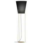 Luke Floor Lamp - Brass / Linen Black